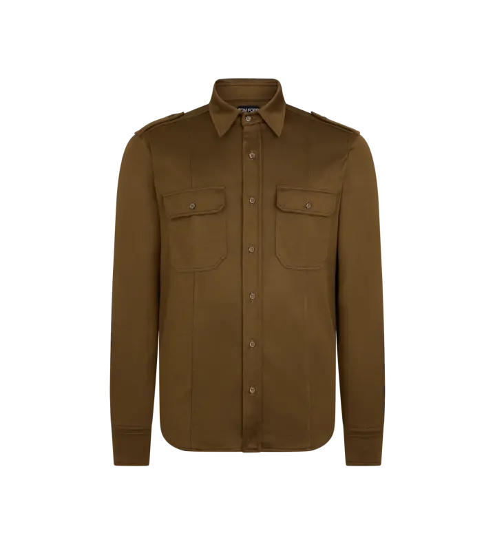 SILK VISCOSE BLEND MILITARY SHIRT online